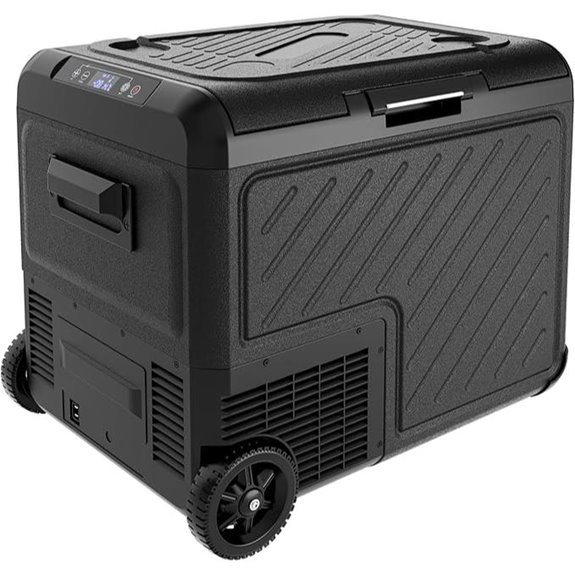 EUHOMY 12V Dual Zone Car Refrigerator with Wheels