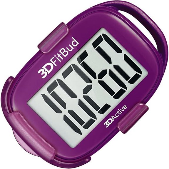 3DFitBud 3D Pedometer with Clip and Large Display