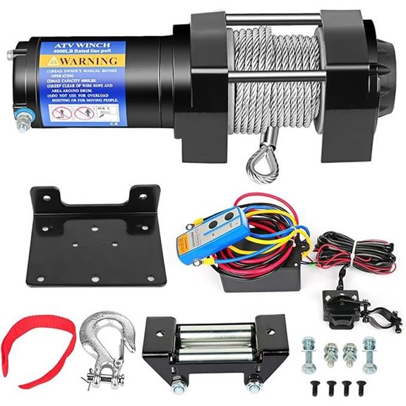 4000LBS Winch Kit with Remote and Mounting Plate