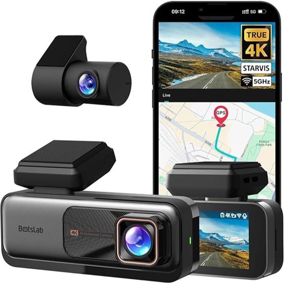 BOTSLAB 4K Dual Dash Cam with WiFi and GPS