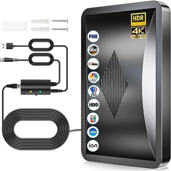 Indoor 4K HDTV Antenna with Amplifier and 38FT Coaxial