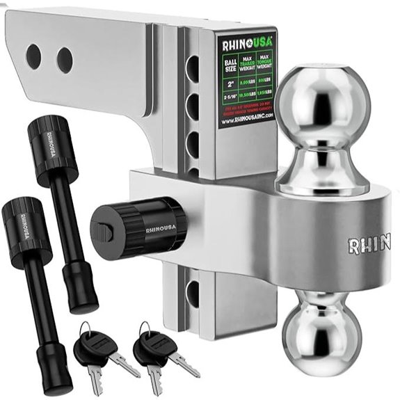 Rhino USA Adjustable 2-Inch Hitch with Lock