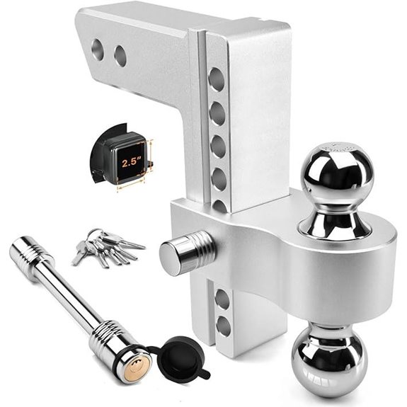 Adjustable Aluminum Trailer Hitch with Drop and Rise