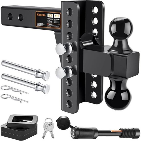 Adjustable Trailer Hitch with Drop and Anti-Theft Pin