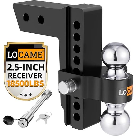 LOCAME Adjustable 2.5-Inch Trailer Hitch with Locks