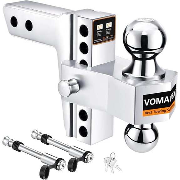 Adjustable Trailer Hitch with Tow Balls and Locks