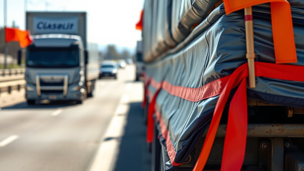 attach flags at load corners