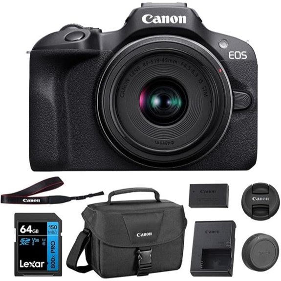 Canon EOS R100 Mirrorless Camera Kit with 64GB Card