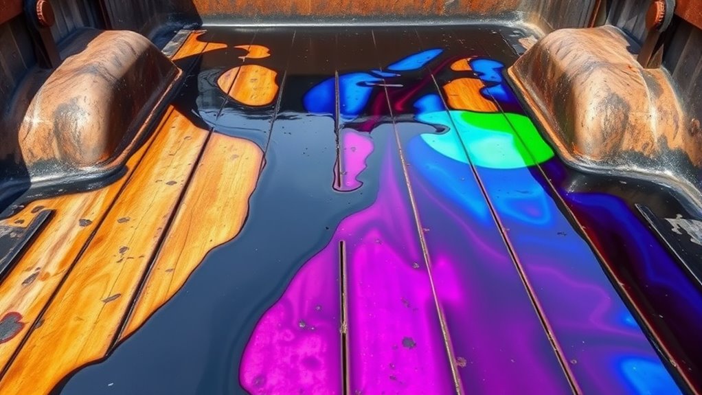 cleaning truck bed spills