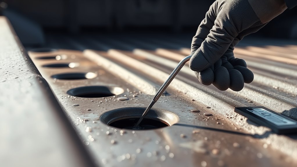 clear truck drain holes regularly