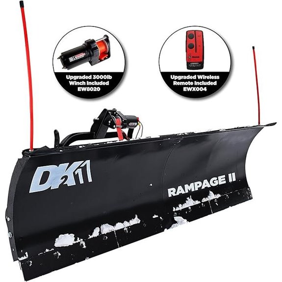 DK2 Rampage II 82-Inch x 19-Inch Custom-Mounted Winch-Driven Snowplow Kit