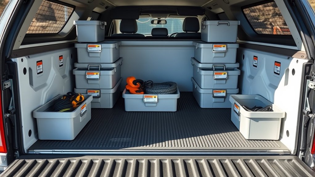 custom truck bed storage framework