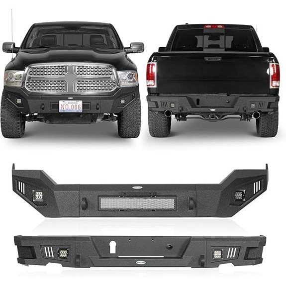 Hooke Road Dodge Ram Bumper Set with Lights and D-Rings