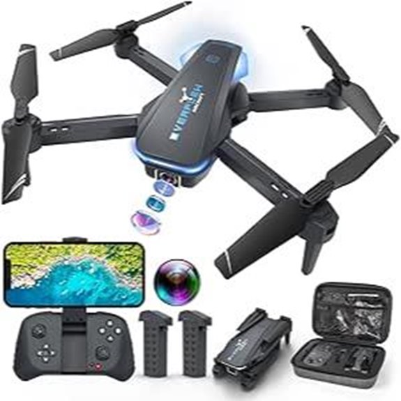 Drone with 1080P Camera Voice Control 2 Batteries