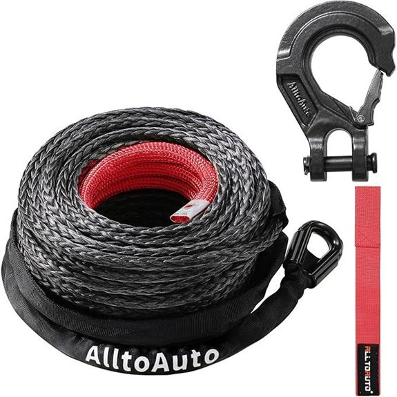 Dyneema Winch Rope with Hook 1/2