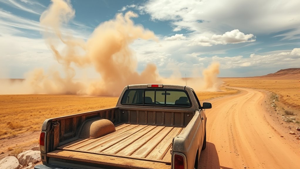 dusty desert truck bed