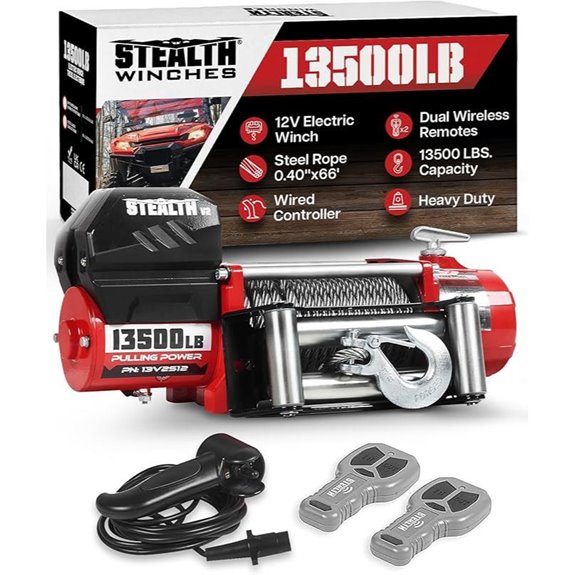 Stealth 13500lb Electric Truck Winch with Remote