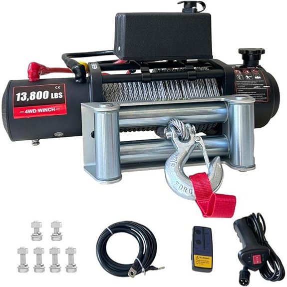 13800lbs Electric Vehicle Winch with Remote