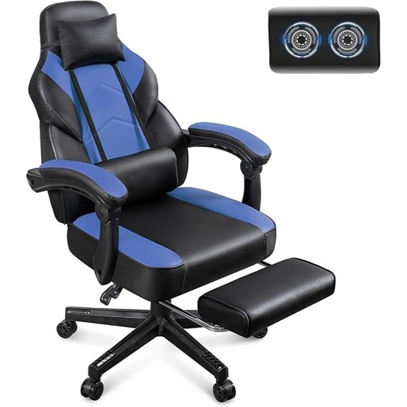 Gaming Chair with Footrest and Lumbar Support