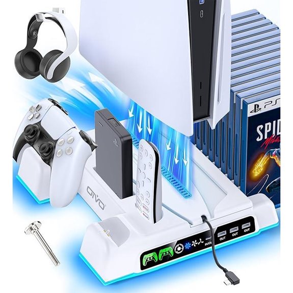 PS5/Slim/Pro Cooling Stand & Controller Charger