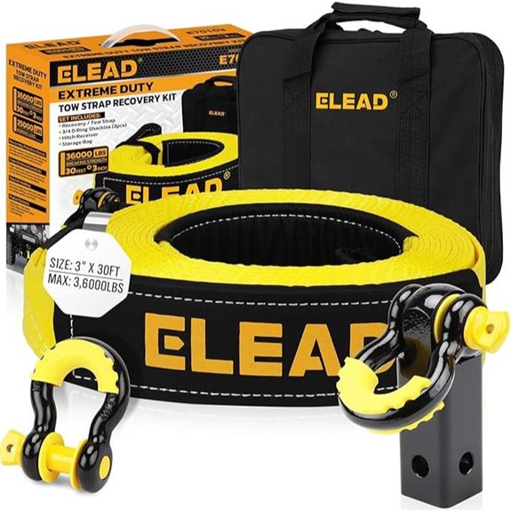 ELEAD Heavy Duty Tow Strap with Shackles (30ft)
