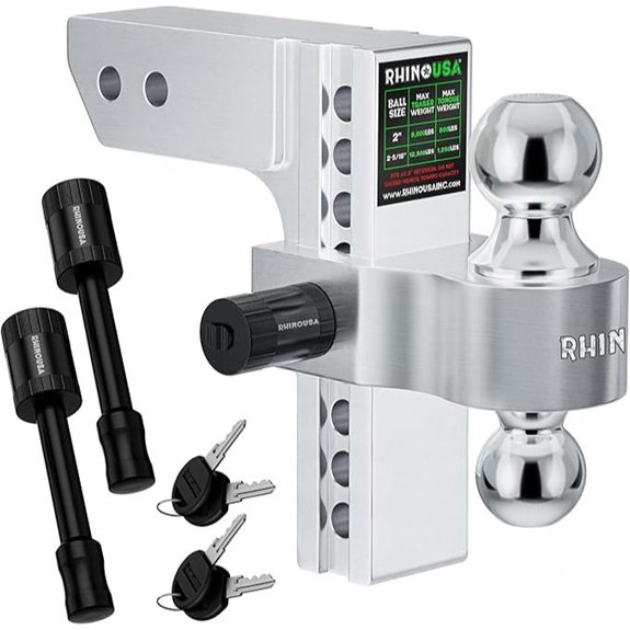Rhino USA Heavy Duty Adjustable Trailer Hitch