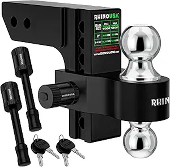 Rhino USA Heavy Duty Adjustable Trailer Hitch