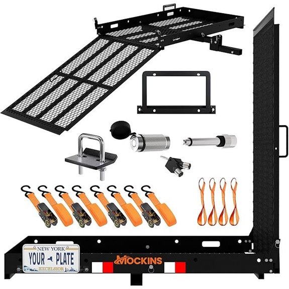 Mockins Heavy Duty Trailer Hitch Cargo Carrier with Ramp