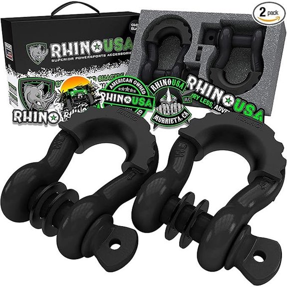 Rhino USA 2-Pack D Ring Shackles 41,850lb Capacity