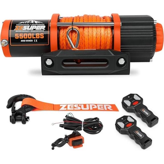 ZESUPER 5500lb Electric Winch with Remote and Mount