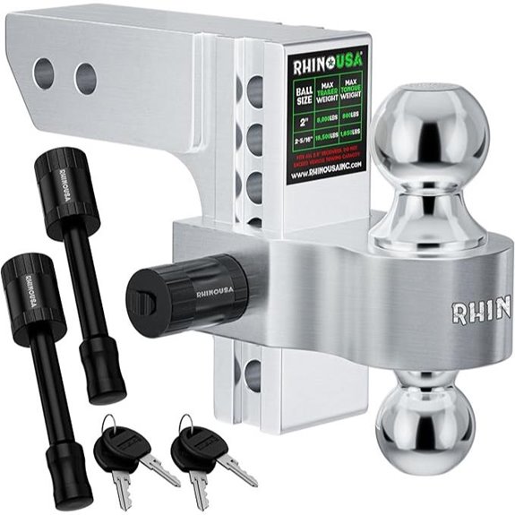 Rhino USA Adjustable Heavy Duty Trailer Hitch