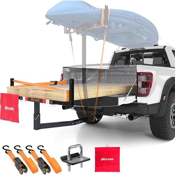 Mockins 750Lbs Truck Bed Extender with Stabilizer