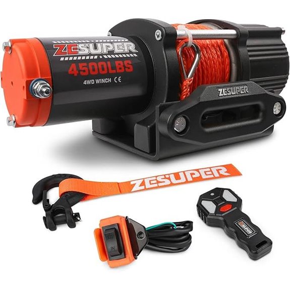 ZESUPER 4500lb Waterproof Electric Winch with Remote