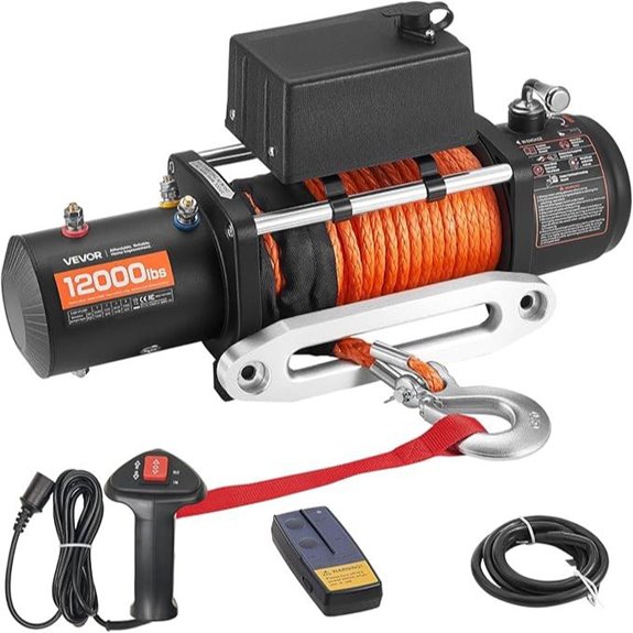 VEVOR Electric Winch 12000 lbs Waterproof Remote
