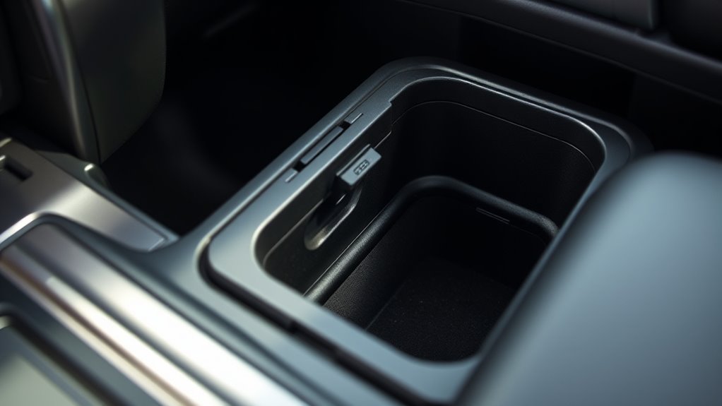 hidden cupholder storage compartment