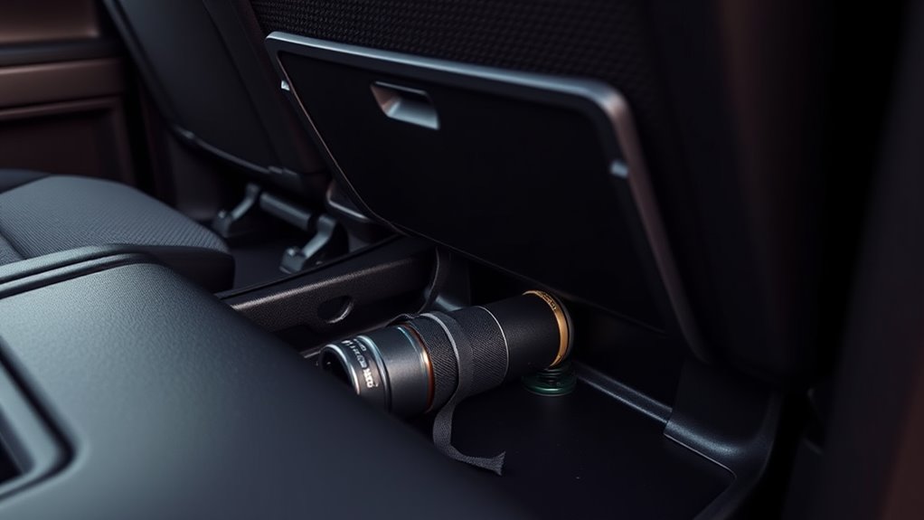 hidden storage behind passenger seat