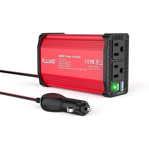 ALLWEI 300W Car Power Inverter with USB-C & USB-A