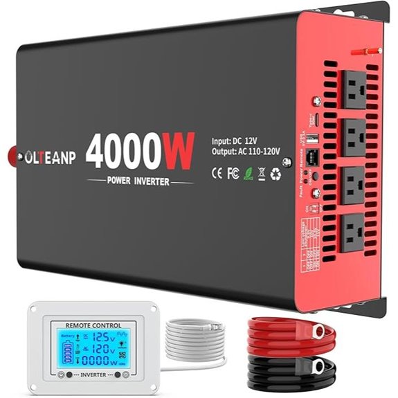 4000W Power Inverter with USB AC Outlets Remote