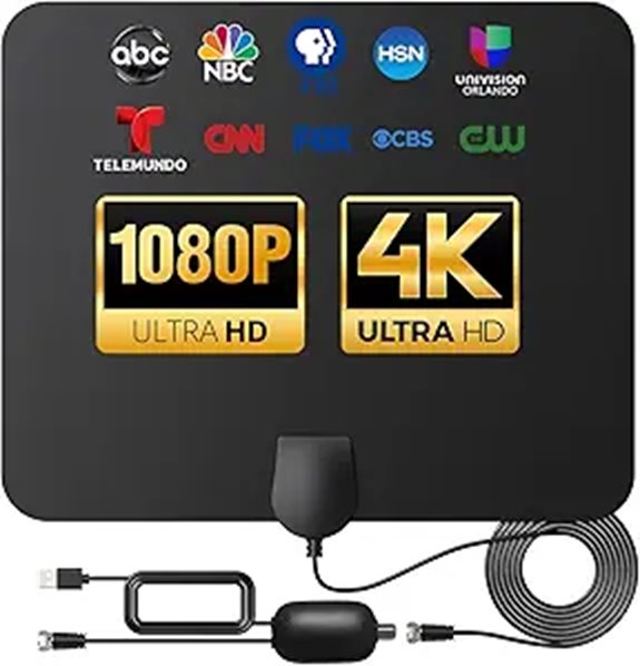 Indoor 900 Mile TV Antenna with Signal Amplifier