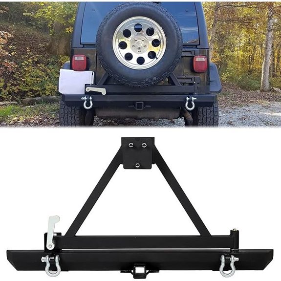KUAFU Rear Bumper with Tire Carrier for Jeep Wrangler