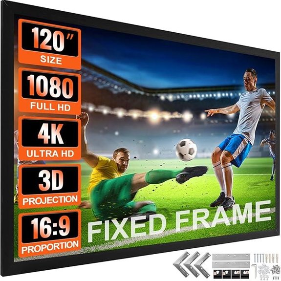 VEVOR 120-Inch Fixed Frame 4K Projector Screen