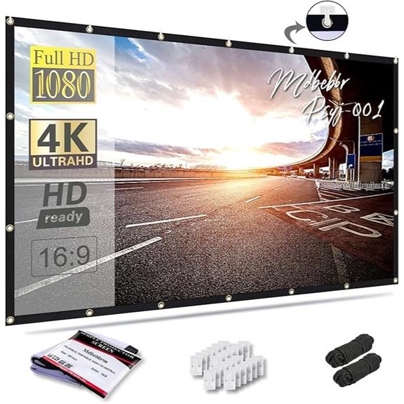 120-inch Foldable Projector Screen for Indoor & Outdoor Use