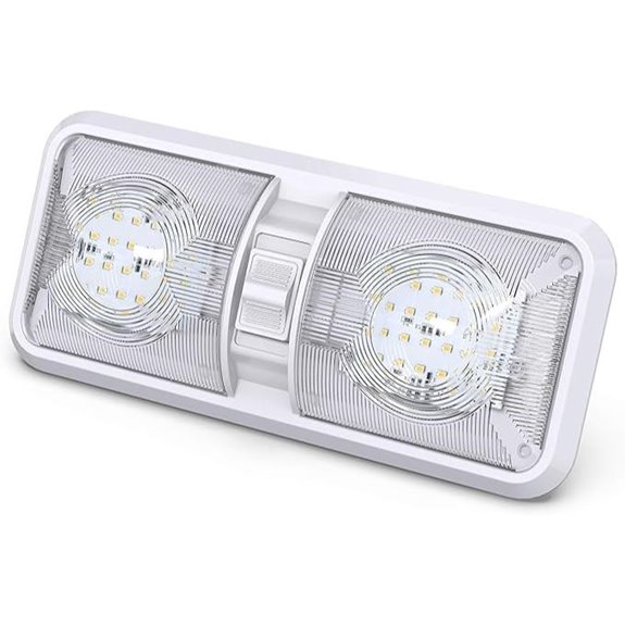Leisure LED RV Ceiling Double Dome Light Fixture