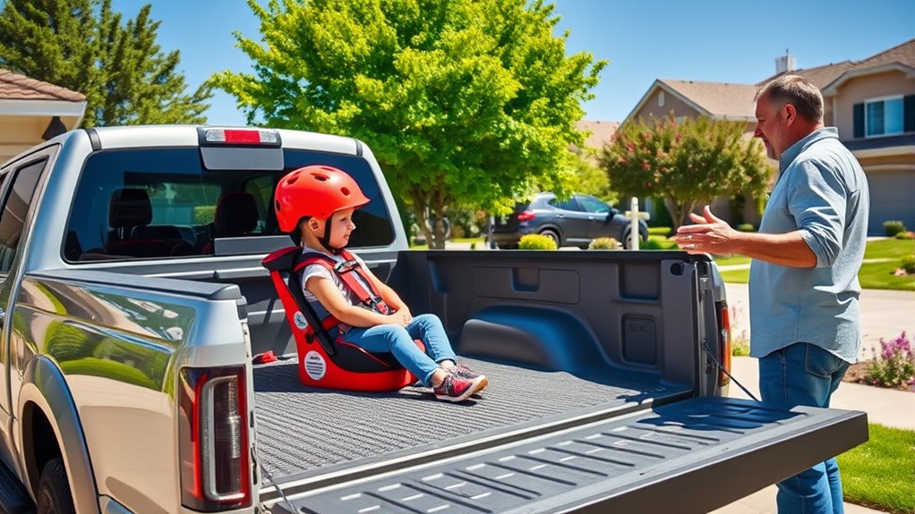 limited truck bed child regulations
