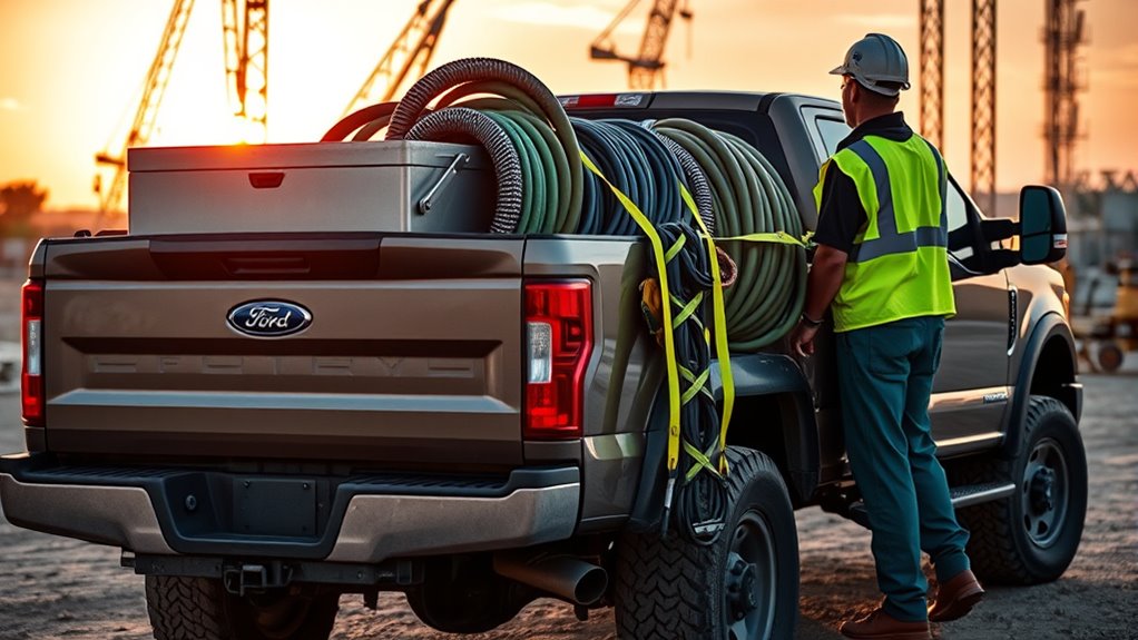 loading ford super duty bed