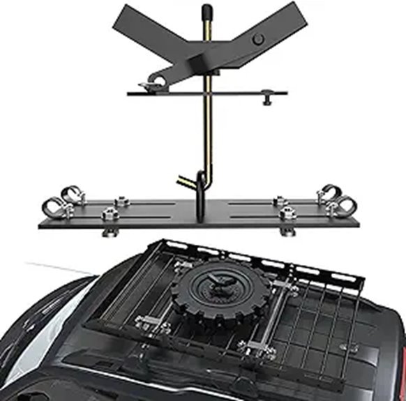 Universal Spare Tire Carrier with Lock for Roof Racks