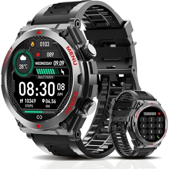 Military Smartwatch with Heart Rate & Blood Oxygen