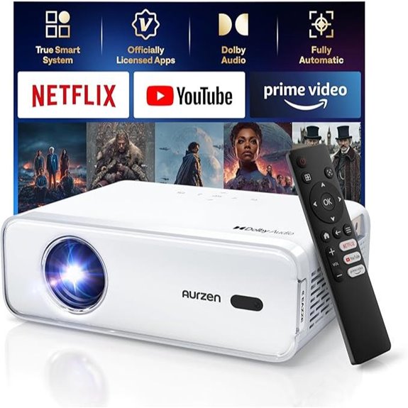 Aurzen EAZZE D1 WiFi Bluetooth Portable Projector