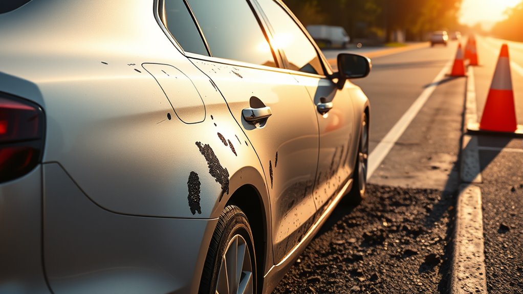 protect vehicle from tar