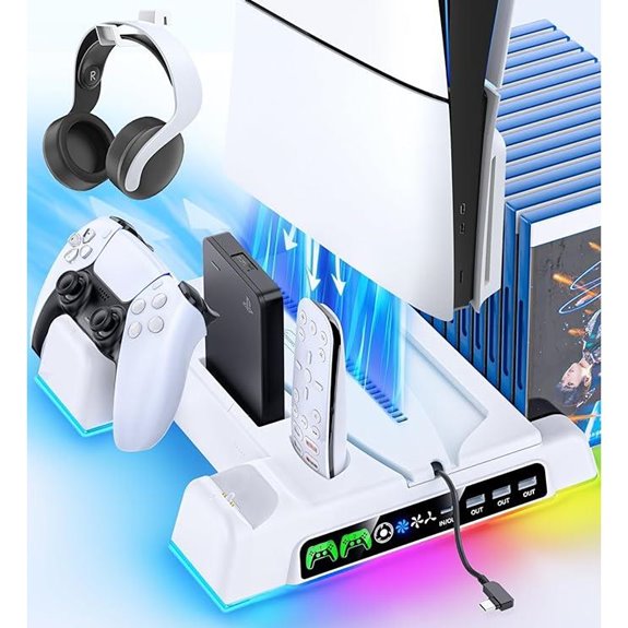 PS5 Cooling & Charging Station with Fans and Dock